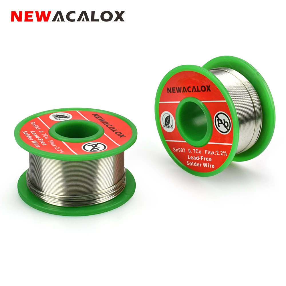 NEWACALOX 0,6 мм/0,8 мм бессвинцовый припой Sn993 Pb007 Cu0.7 с флюсом 2.2% канифоль ядро сварочная проволока пайка проволока рулон