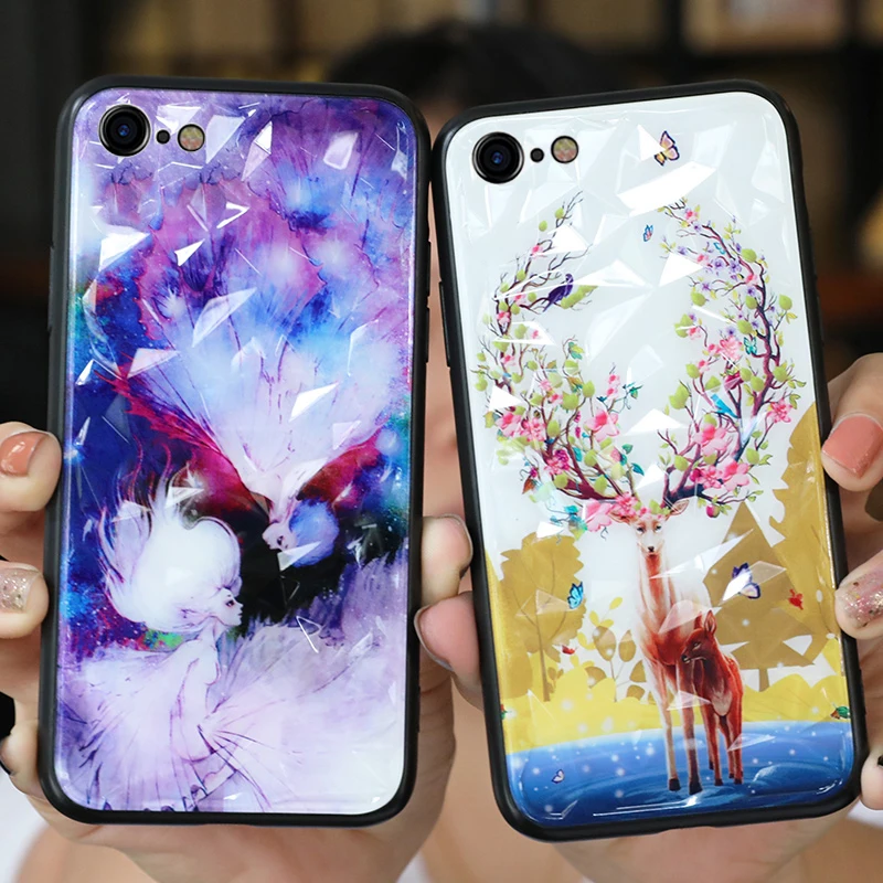 3D чехол с алмазной текстурой для iPhone X XR 8 7 10 6s XS Max чехлы ромбиком задняя крышка 6 Plus