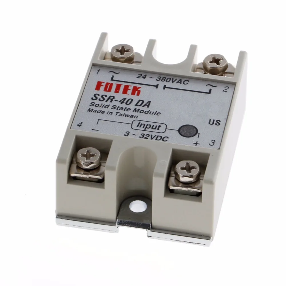 24V-380V 40A 250V SSR-40 DA твердотельные реле Модуль 3-32 В постоянного тока в переменный ток