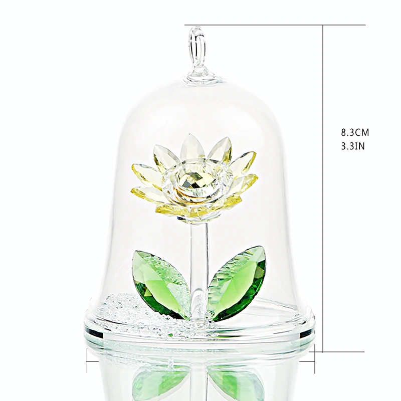H&ampD Crystal Flower Collectible Sunflower Hanging Glass Gome Figurine in a Dome Home Wedding Decoration Gifts | Дом и сад