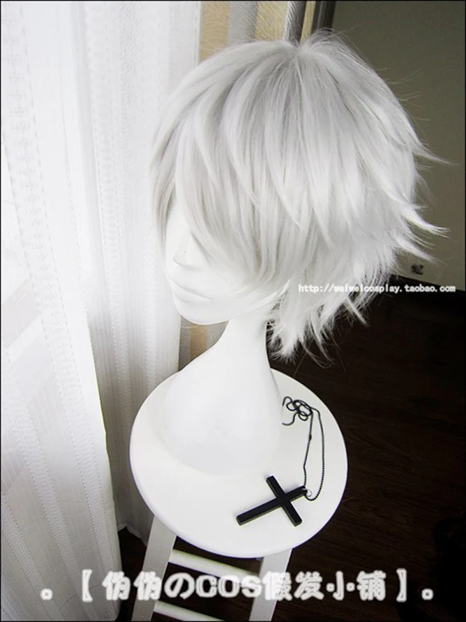 Аниме Tokyo Ghoul Kaneki Ken Короткие серебристые и белые термостойкие волосы