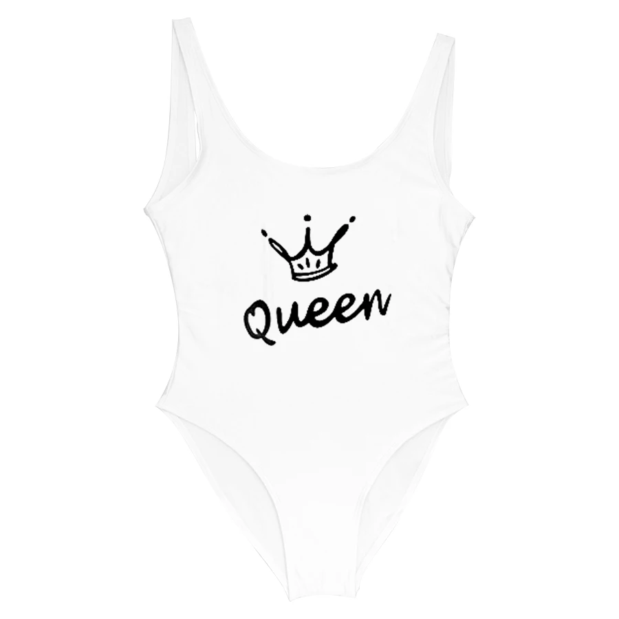 Слитный купальник с надписью Queen Crown для женщин сексуальный купальный костюм со