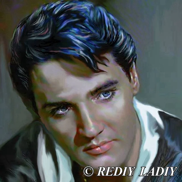 B REDIY LADIY Diamond Painting Cross Stitch Elvis Presley Full Square Drill Diamond Embroidery Beads Crystal Paint Home Decoration - Цвет: B