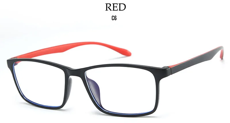 Feishini Computer Glasses Men Rays Radiation Gamin Eyewear Plastic Titanium Frames Unisex Anti Blue Light Glasses Women Optical - Цвет оправы: PG001 RED