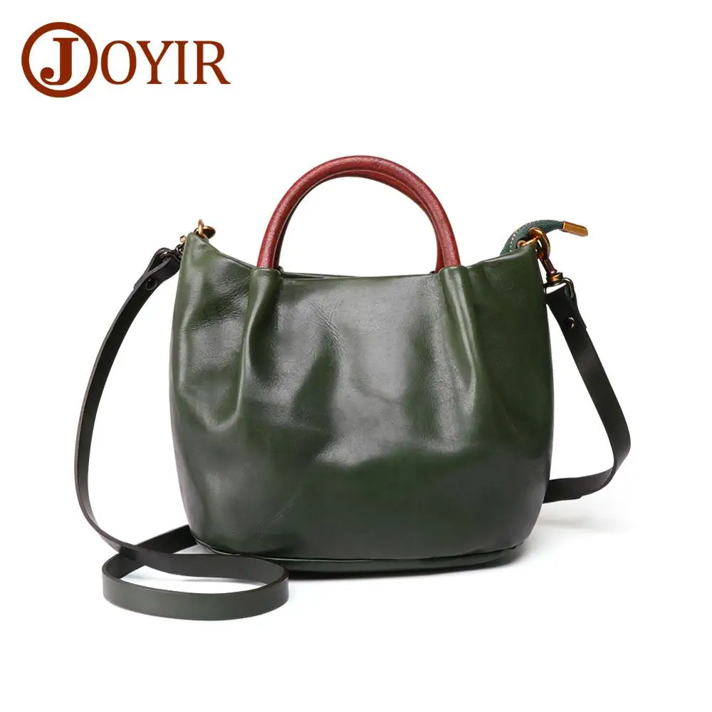 Green JOYIR Сумки из натуральной кожи женская маленькая сумка через плечо сумка-мессенджер для женщин Винтажная Высококачественная сумка-тоут - Цвет: Green