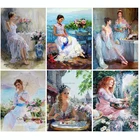 Женские Масляные картины 5D diy Вышивка Узор Свадебный декор мозаика из смолы diy алмазная живопись 3d наборы крестиков ремесла RA2603