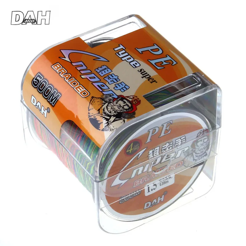 

4 Brand 500M PE 1 Meter 1 Color Braided Fishing Line 4 Strands Sniper Series Multifilament Fishing Line