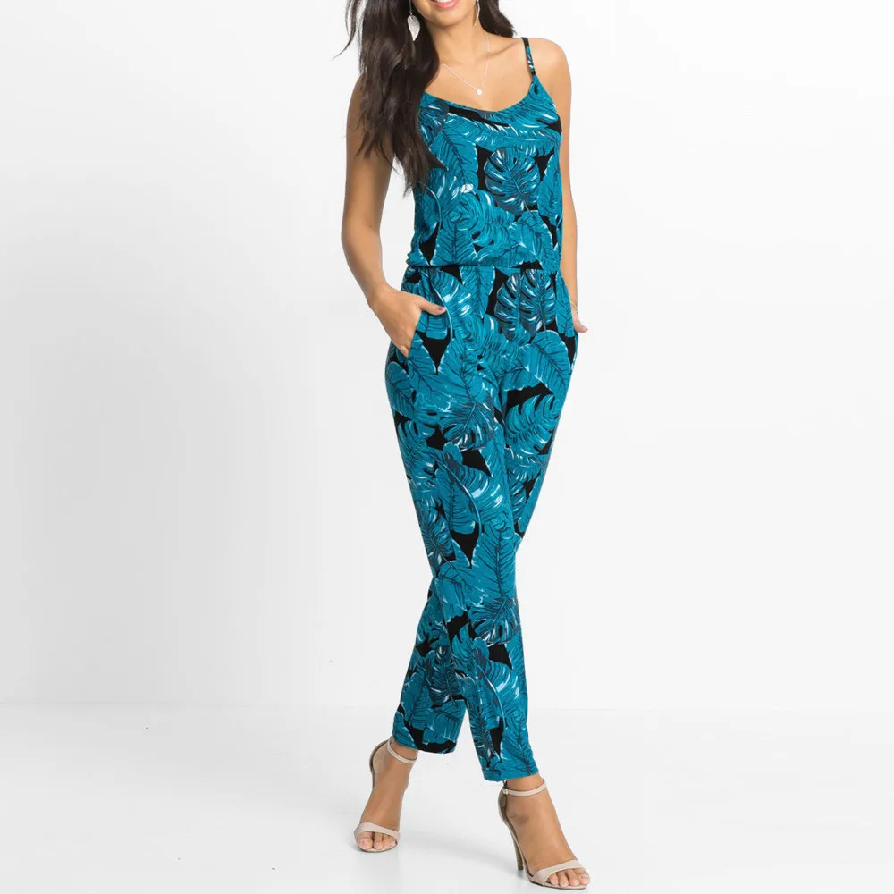 Женский винтажный комбинезон в стиле бохо повседневный длинный пляжный без