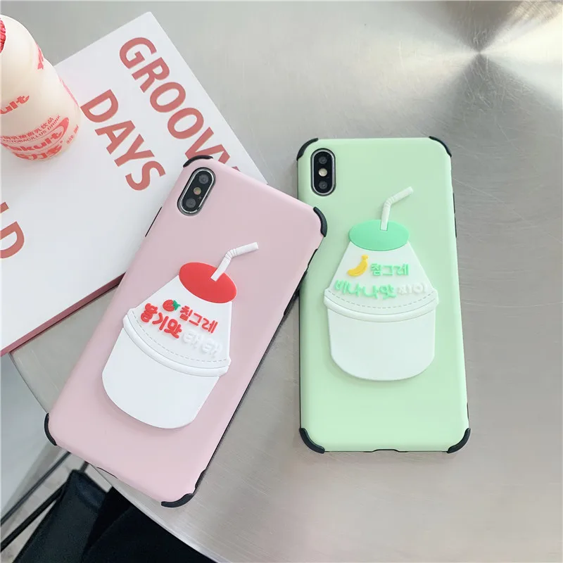 Япония Корея 3D милый молочный клубничный напиток мягкий чехол для huawei P30 mate 20 Pro Nova