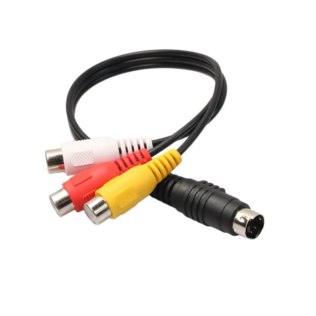 Аудио кабель 4 Pin S-Video на 3 RCA Женский ТВ Кабель-адаптер для ноутбука с женским RCA портом и 4 Pin S-Video портом Горячий