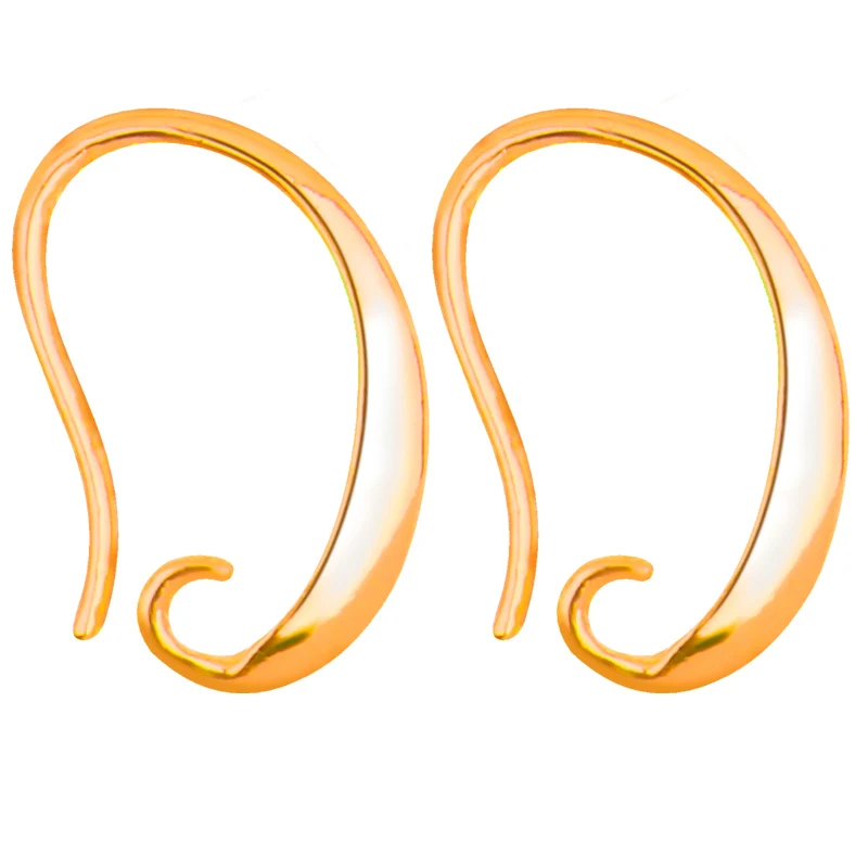 20pcs Lobster Hook Earring (KEEP COLOR Rose Gold/Rhodium Silver Open circle Earring Flat Line Diy Jewelry Marking