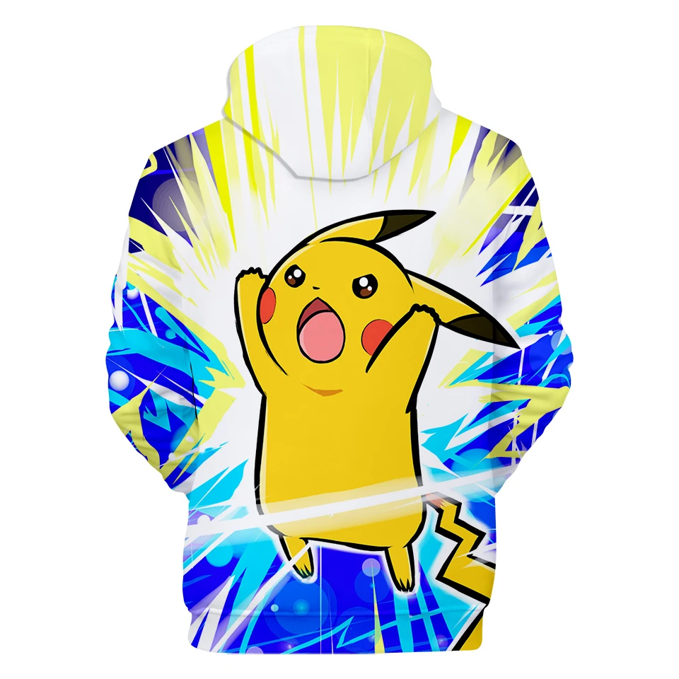 Толстовки с капюшоном для детей от 2 до 13 лет толстовка с капюшоном с 3d принтом «Покемон Пикачу» уличная куртка в стиле Харадзюку для мальчиков и девочек детская одежда