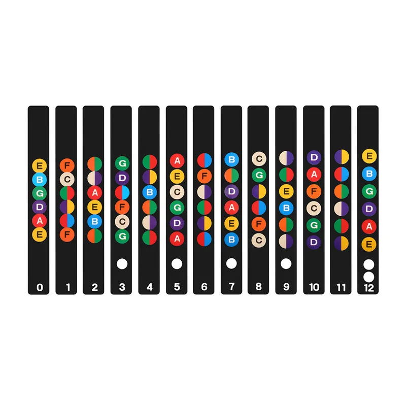 Цветная грифельная доска Zebra для гитары наклейки на фингерборд весы 6-струнной