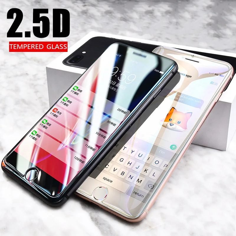 0 3 мм 2.5D Закаленное стекло для iphone 7 8 6 6s PLus X Xr 9H Премиум Защитное Xs Max Защитная