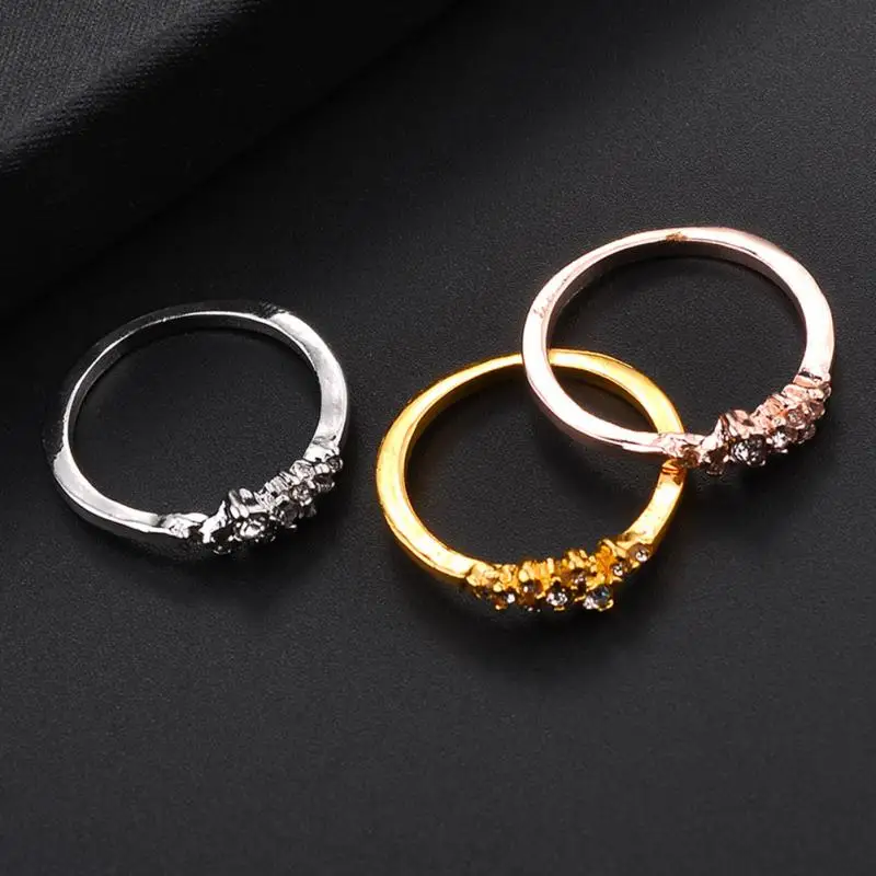 Женщина 9 изысканные ювелирные изделия Стильный Rhinestone кольцо элегантный сплав