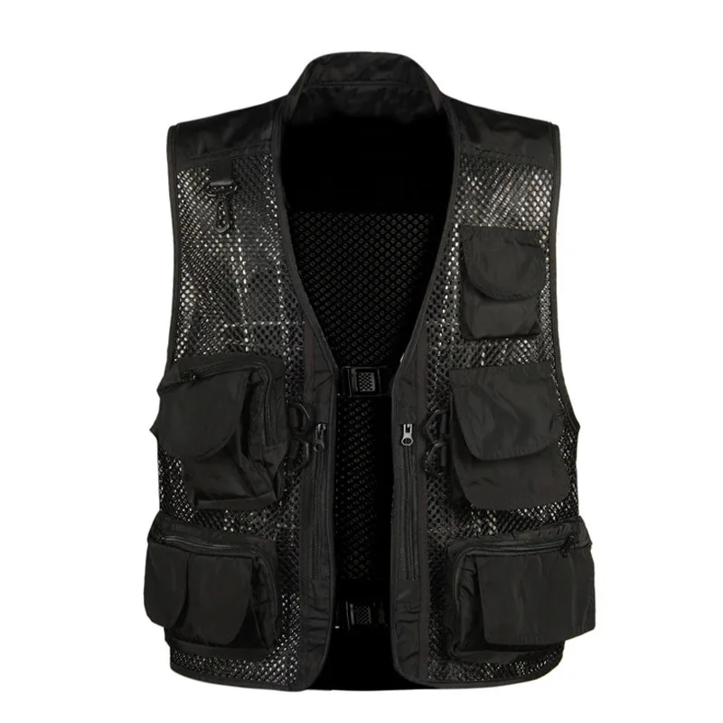 

Summer Men's Camouflage Multi Pocket Mesh Vest Tops Outdoor Hunting Fishing Photography Breathable Sleeveless Jacket Waistcoat