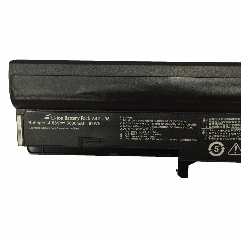14 88 в 83 Втч 5600 мАч Новый аккумулятор для ноутбука asus A42-U36 U32 U32U U36 U36J U36JC U36S U36SD U36SG U44