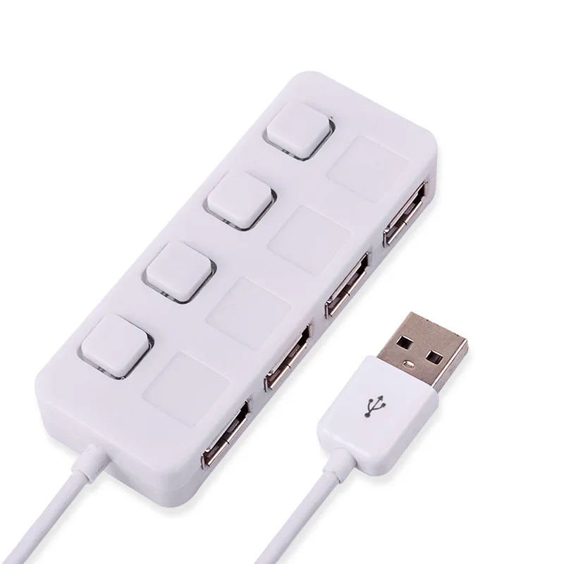 Портативный разветвитель TWOBRO 4 порта 2 0 дюйма с выключателем USB 0|USB-хабы| |