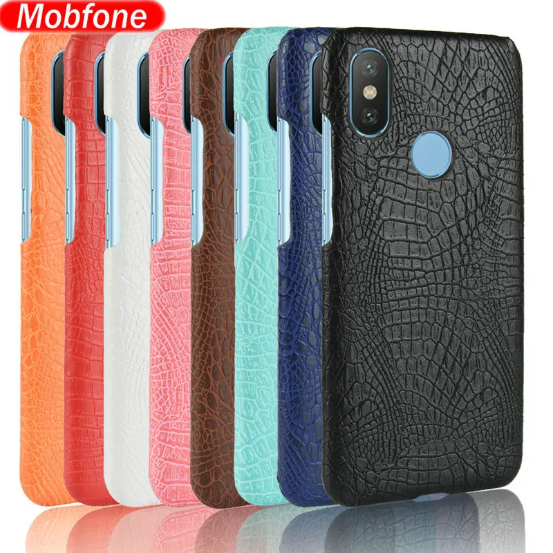 Роскошные крокодиловой кожи Pattern Жесткий PC Обложка для Xiaomi Mi A2 Lite Защитный