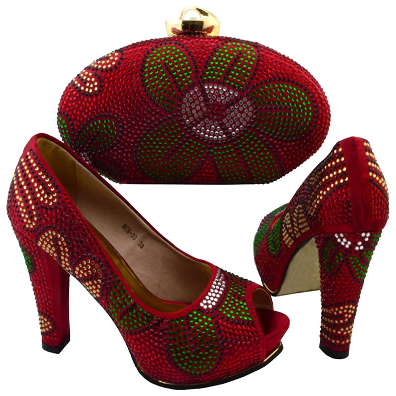 Набор из туфель и сумок Chrysoidine для женщин комплект в африканском стиле сумочки
