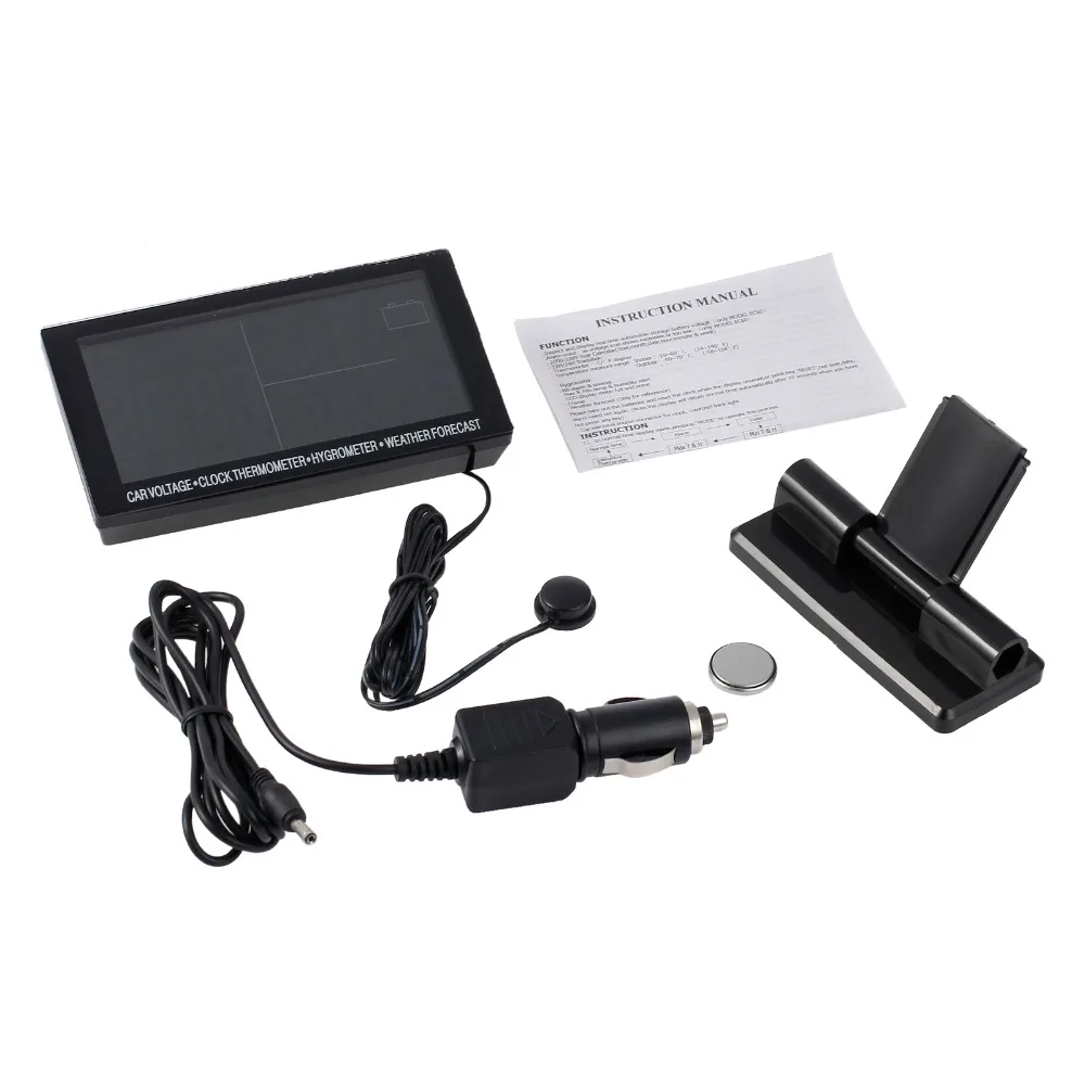 Автозапуск 12 в цифровые часы для автомобиля прогноз погоды F/C термометр