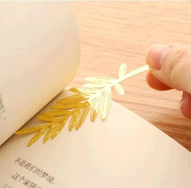 Высокое качество позолоченные закладки для ключей с листьями прекрасные из