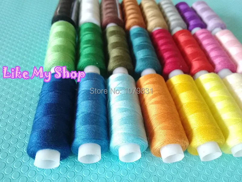 Высокое качество полиэстер швейная нить Сделано в Китае 200 м/цвет 24 цвета/набор |