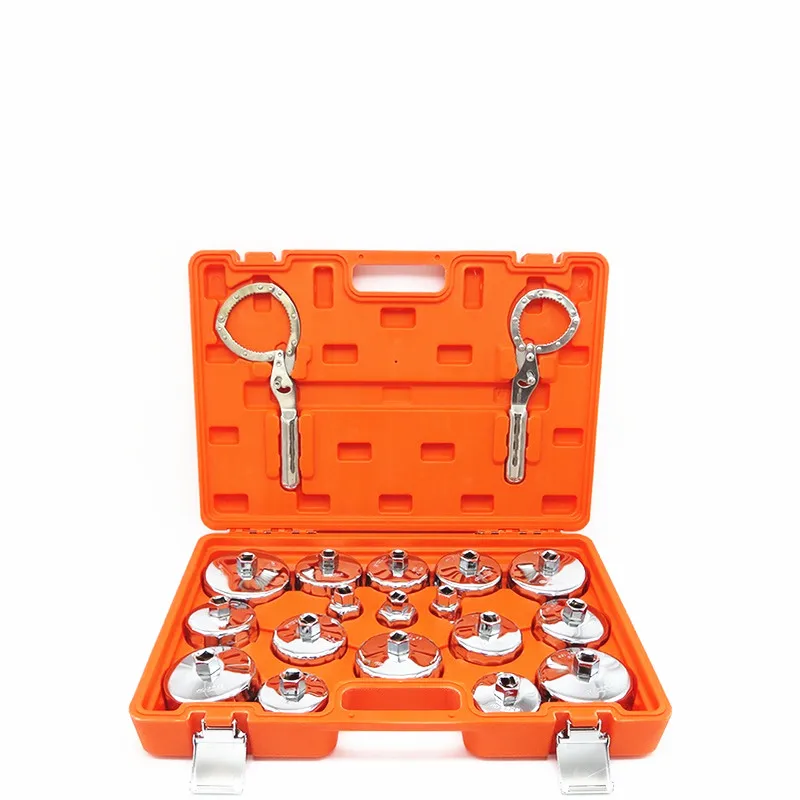 High quality 19pcs cap filter spanner oil grille ball head machine element disassembly assembly set wrench socket organizer