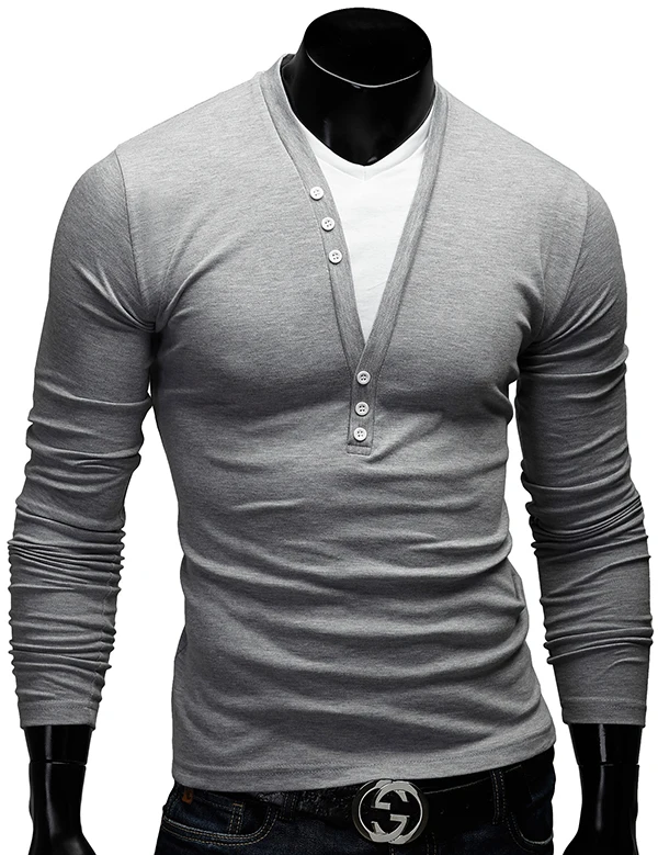 Мужские топы 2018 футболка с длинным рукавом v-образным вырезом Мужская Camisetas Pure Fake