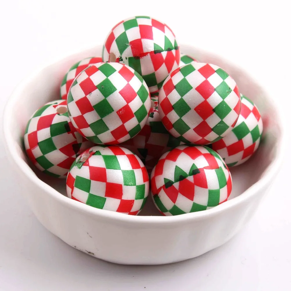 20 мм 100 шт рождественско красного и зеленого цветов цветной акрил имитация