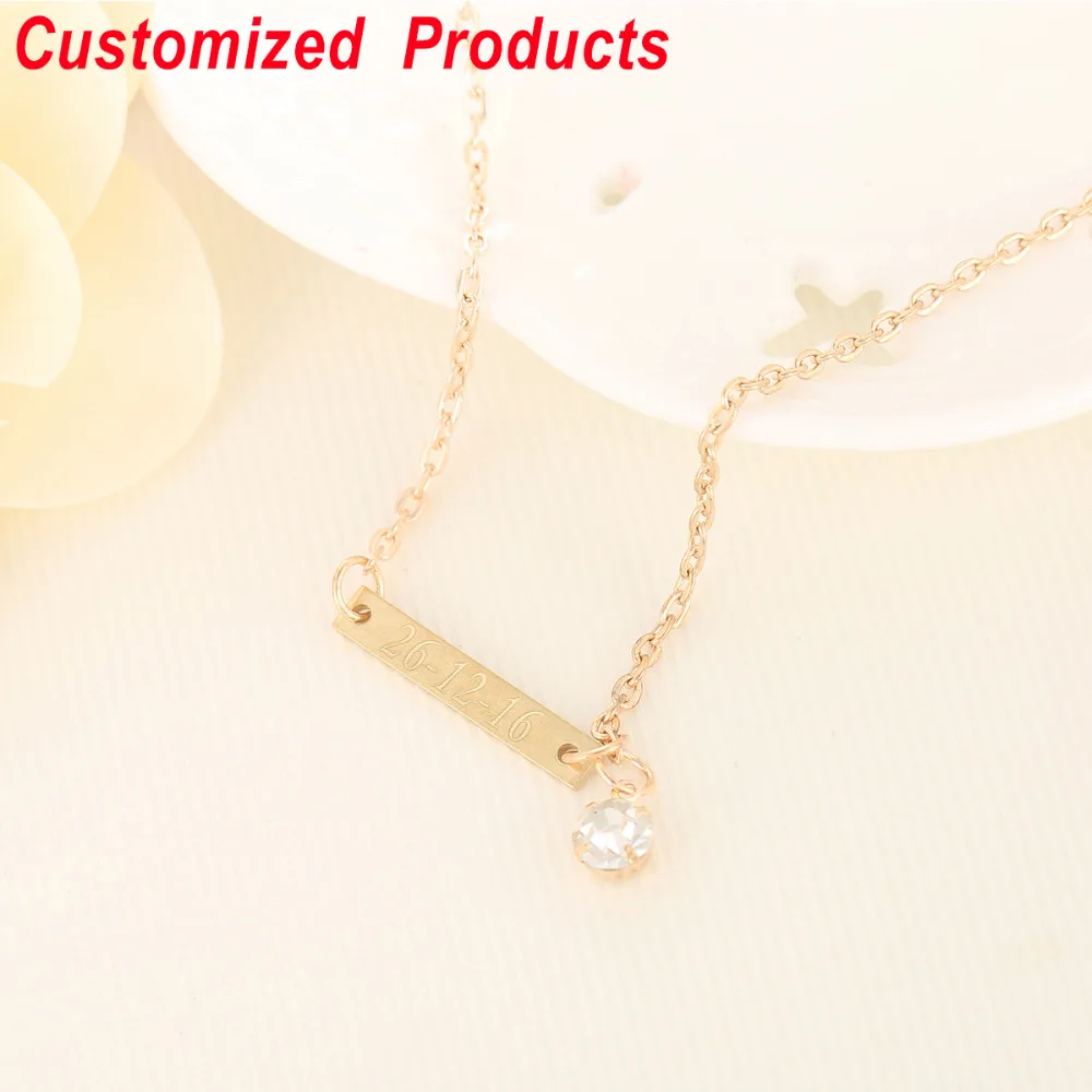 Золото Цепочки и ожерелья буквы пользовательское имя Ожерелья сплав