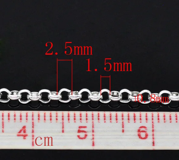 DoreenBeads Посеребренная фурнитура для открытой цепочки 2 5x0 5 мм 1 м|findings charms|chain ballchain