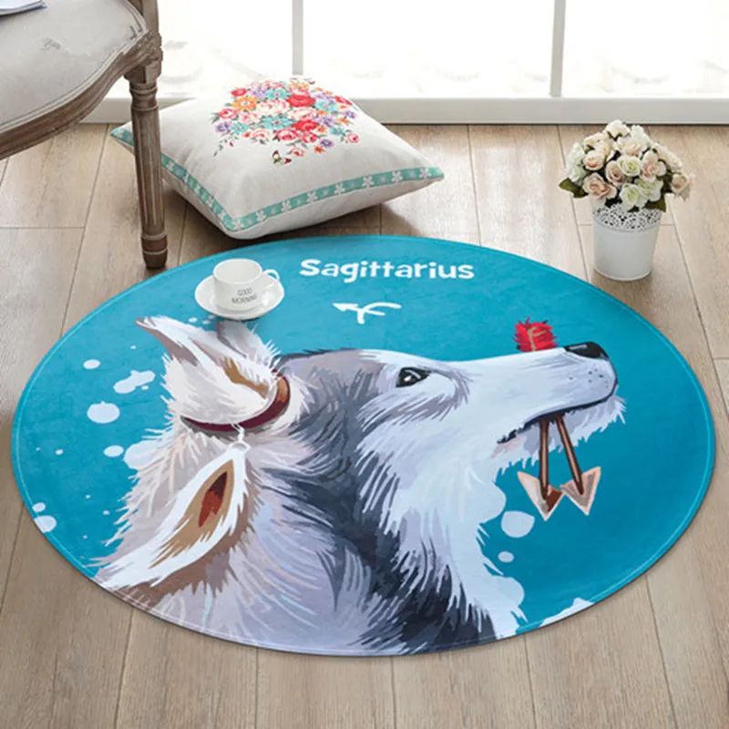 

Cute Cartoon Round Rug Chair Mats Kids Room Living room Big Area Rugs Bedroom Decor Carpet For Bathroom Bath Mat Home Carpets