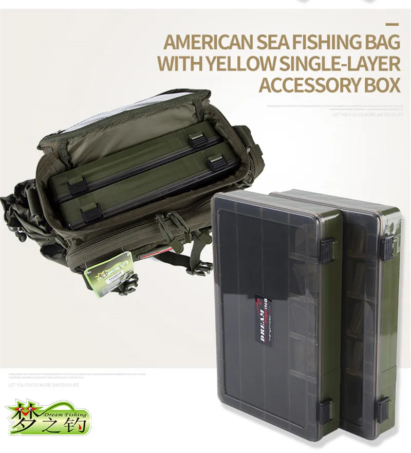 Dream Fishing M25 36*18*23 см 1200D нейлоновые многофункциональные рыболовные сумки со съемным ремнем, водонепроницаемая сумка для снастей, зимняя удочка, сумки для приманки