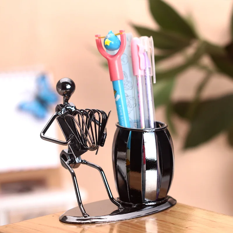 Популярная креативная металлическая ручка держатель Ваза Карандаш горшок