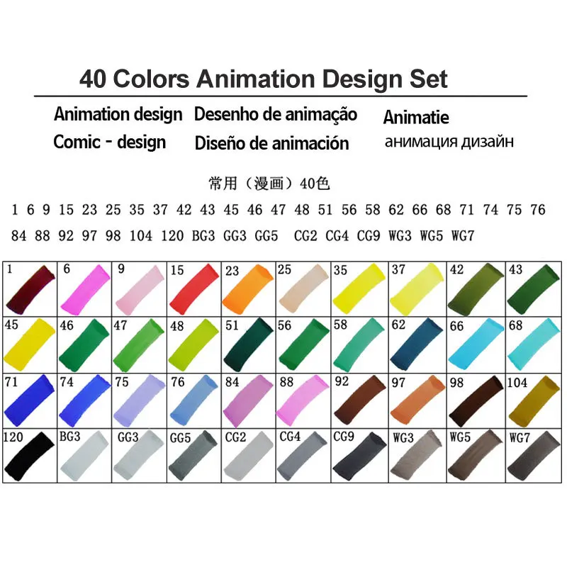 40 Animation Set T5 Touchfive 30/40/60/80 цветов двойной головкой маркер для рисования ручка жирной алкогольных маркер для рисования кисть для рукоделия для анимации Manga - Цвет: 40 Animation Set T5