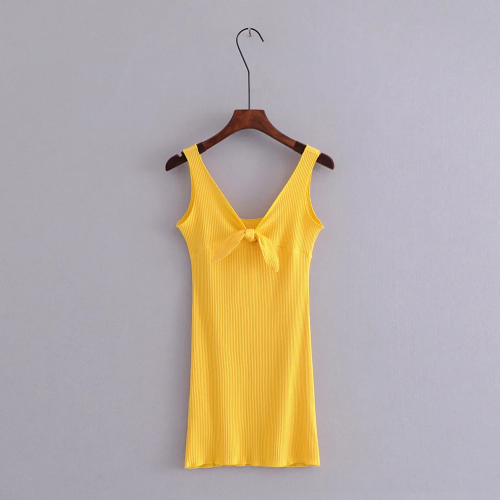 Женское мини платье в рубчик с узлом спереди облегающее платье|mini dress|bodycon mini