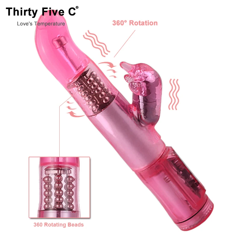 Мощный 12 скоростей + вращение G Spot фаллоимитатор кролик вибратор двойная вибрация
