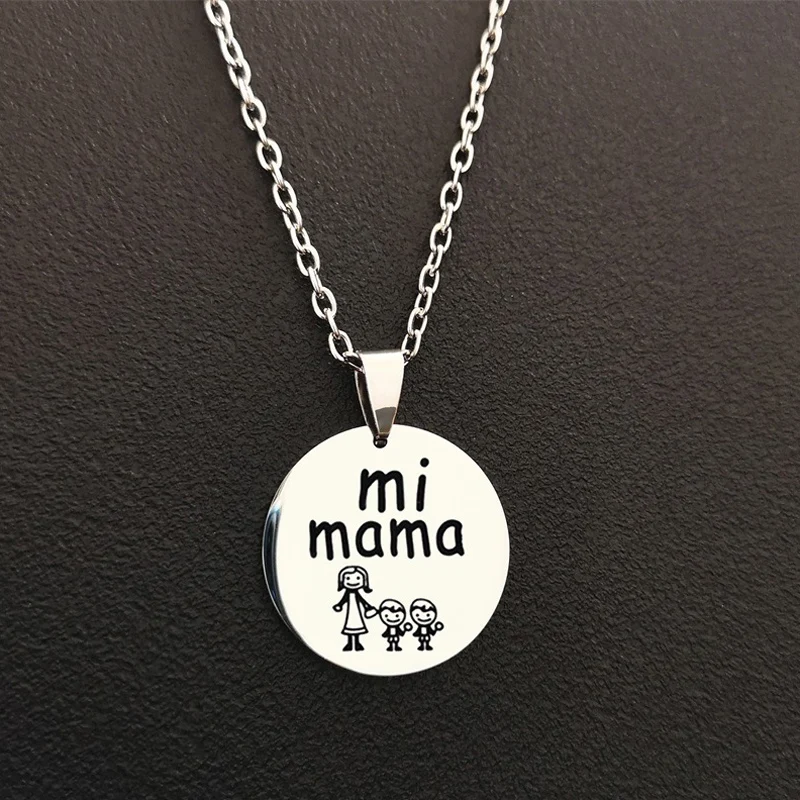 Ручная Штамповка из нержавеющей стали Mi Mama Grandmather бабушка гравированное ожерелье