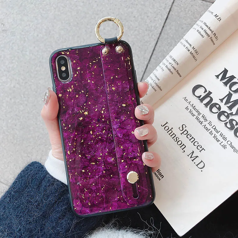 Wrist Strap Case For Iphone XS Max 6S 7 8 Plus X XR Bling Glitter Cover Huawei P30 P20 Mate 20 Pro P10 Honor 10 V10 V20 |
