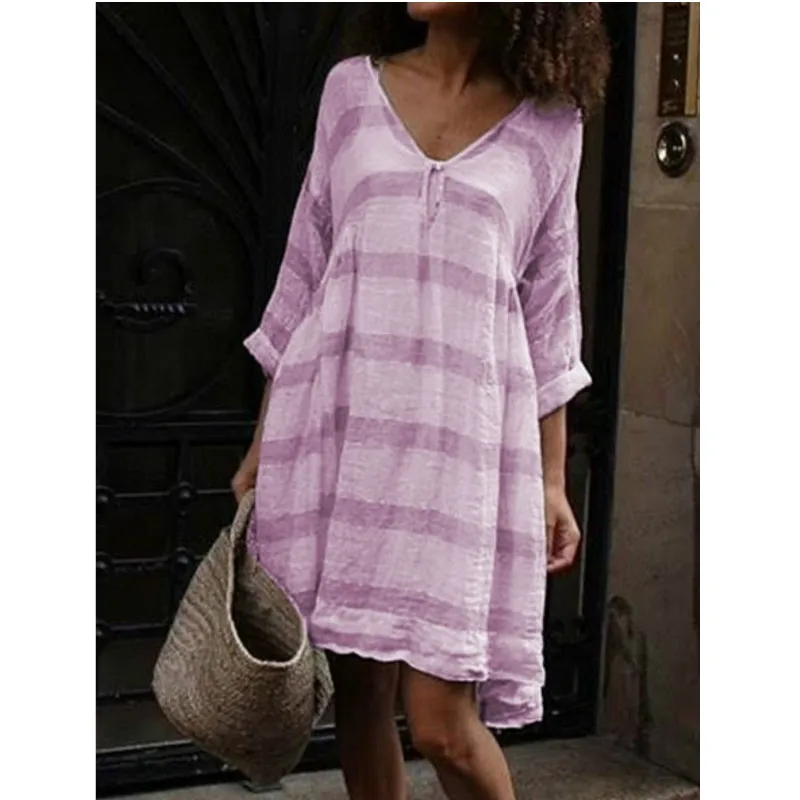 Летнее богемное платье с v-образным вырезом женское повседневное свободное в