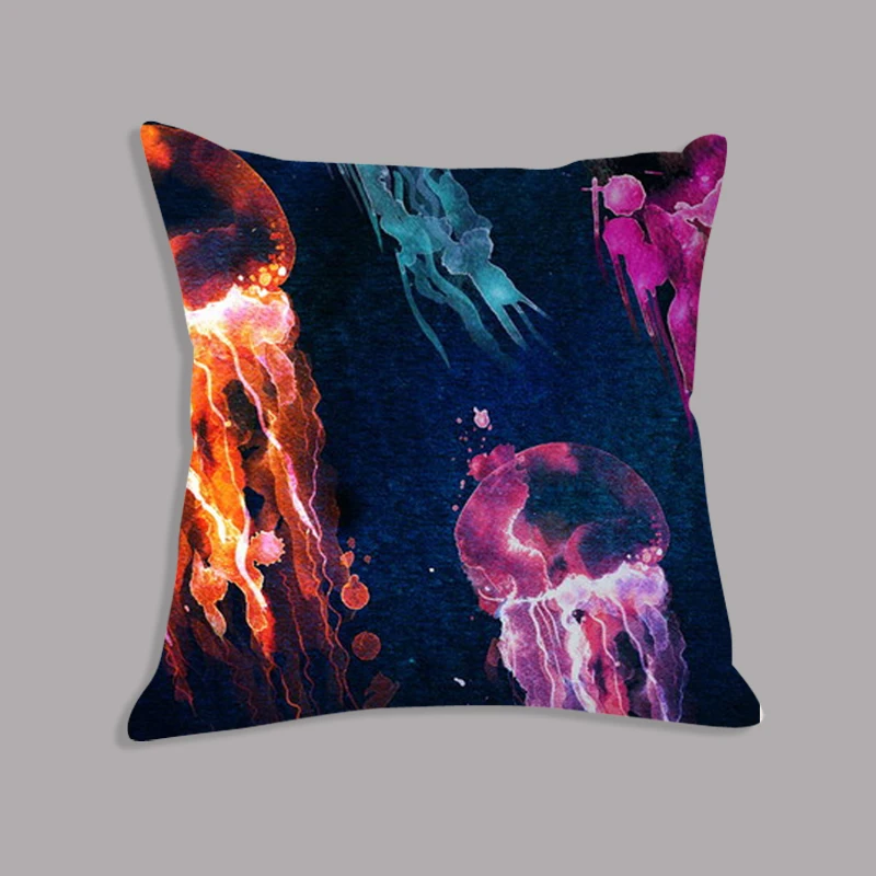 Наволочка с акварелью и Медузой декоративный Бархатный Чехол для дивана