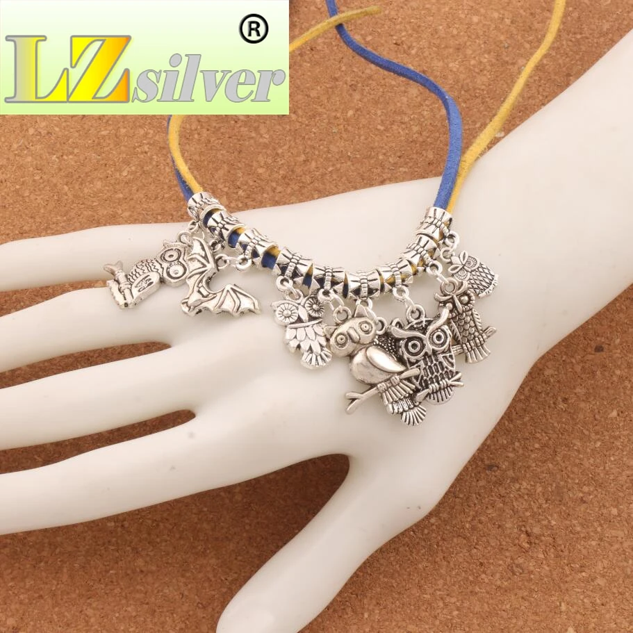 

Lucky Owl Skull Bat Charm Beads 8Styles 160PCS zinc alloy Dangle Fit European Bracelets Jewelry DIY BM21