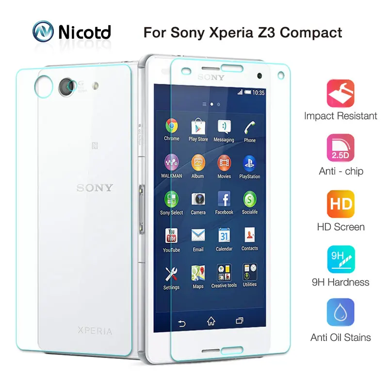 2 шт./лот закаленное стекло для Sony Xperia Z3 Mini Compact D5803 D5833 9H 2.5D защитная пленка |