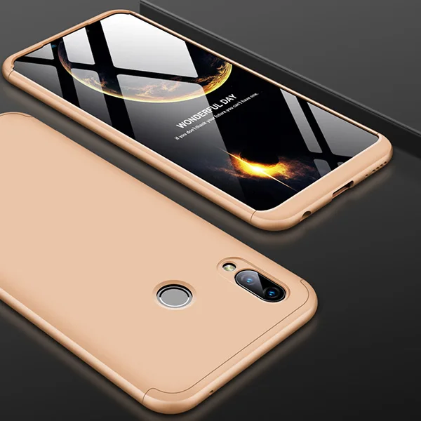 Gold Case for Huawei Honor Play Case 6.3 inch Full-body Protection Hard Case 3-in-1 Design Matte for Honor play Cover Coque - Цвет: Gold