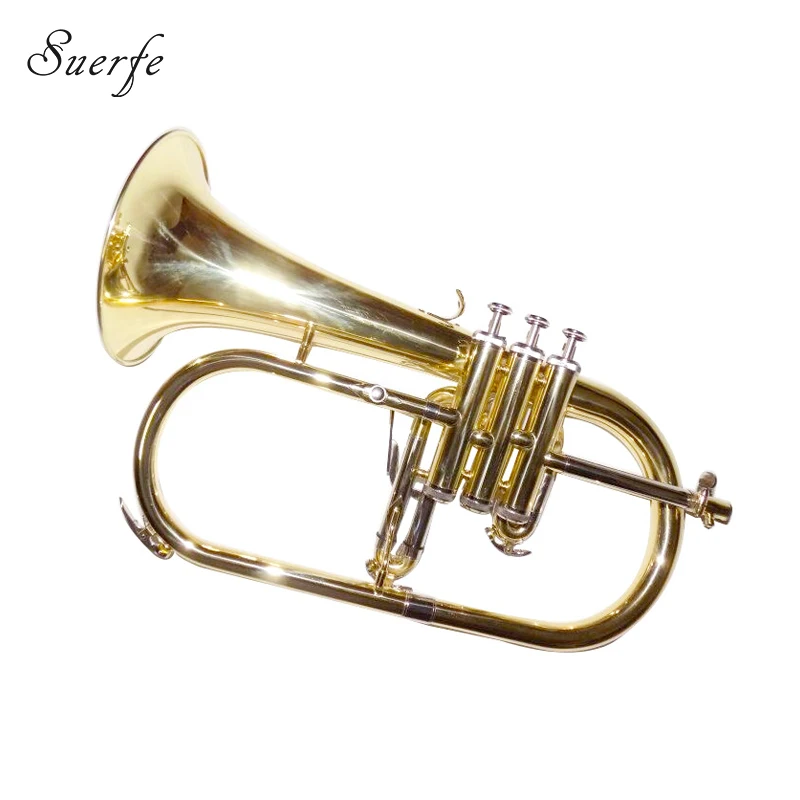 

Bb Flugelhorn Monel Piston Lacquer finish brass body with Case and Mouthpiece Flugel Horn Musical instruments trumpets