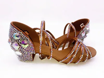 3.5cm heel height Для женщин Бальные Туфли для латинских танцев Стразы для сальсы, танго, социальных на каблуке; сезон весна-лето 3,5/4,5/5,5/7,5/8,5 см для девочек профессии Танцы - Цвет: 3.5cm heel height