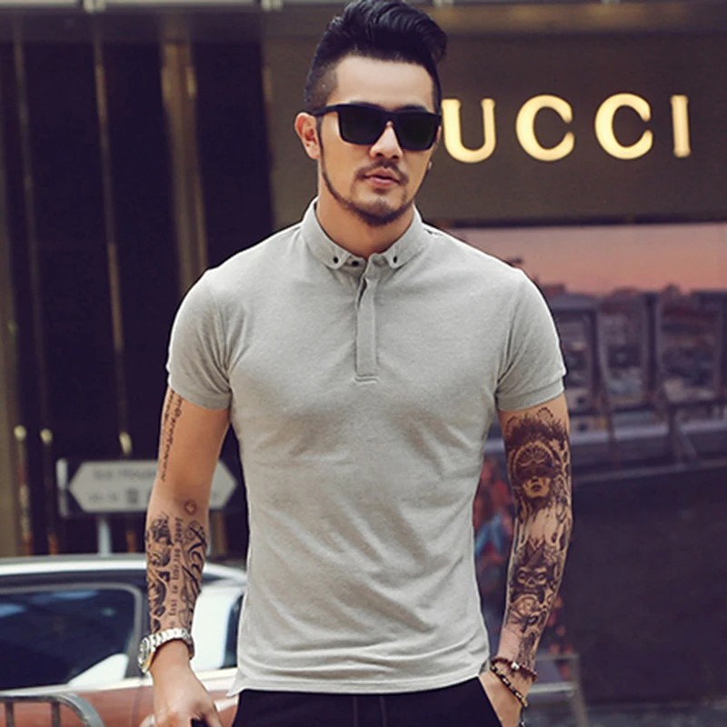 2017 мужские летние повседневные хлопковые рубашки поло с коротким рукавом