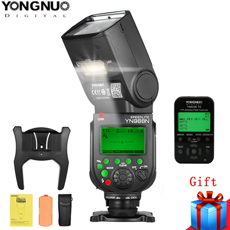 YONGNUO YN968N/C YN968EX Wireless Flash Speedlite TTL 1/8000 Equipped with LED For Nikon D5600 D7100 For Canon 650D 100D 1100D