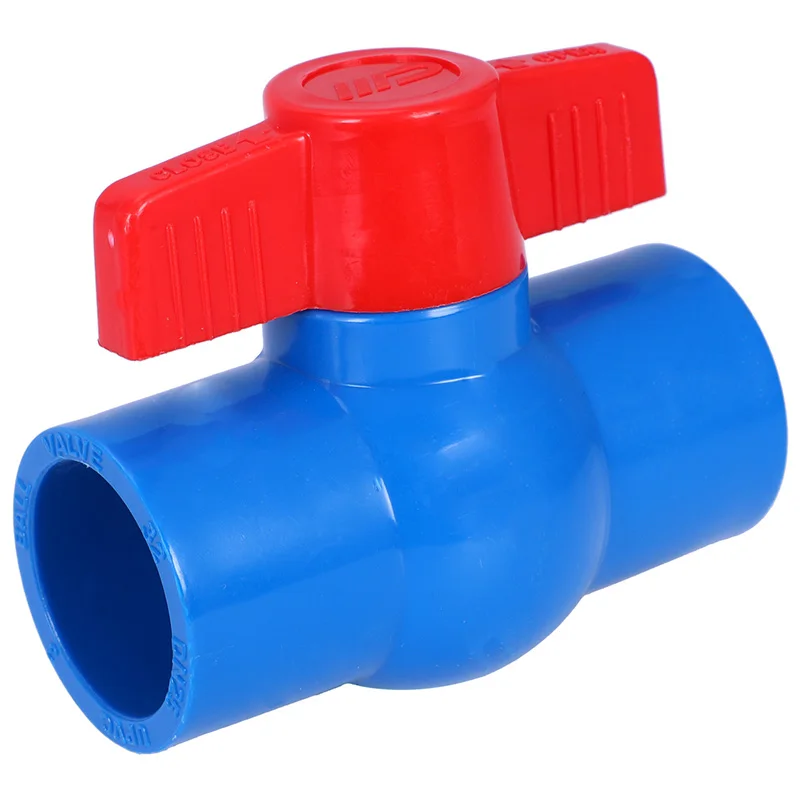 

32 мм x 32 мм Слип Полный Порт красная ручка рычаг U-PVC шаровой клапан синий